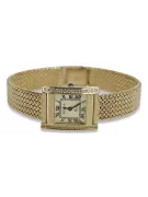 Reloj de Oro 14K para Mujer, Rectangular, Italiano, Circonita