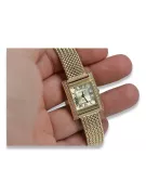 Ceas de aur 14K pentru femei, Rectangular, Italian, Zirconiu