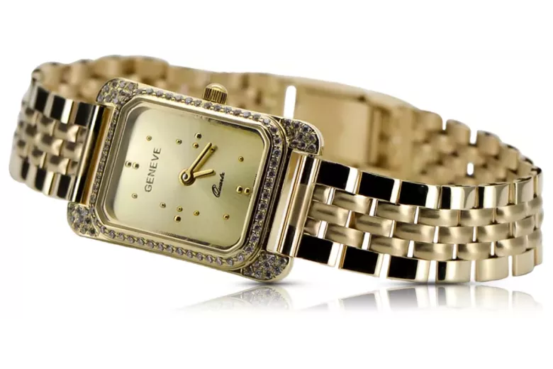 Gold men's watch Geneve ★ zlotychlopak.pl ★ Gold purity 585 333 Low Price!