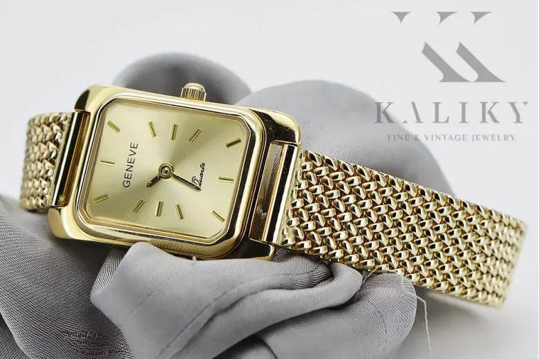 Gold men's watch Geneve ★ zlotychlopak.pl ★ Gold purity 585 333 Low Price!