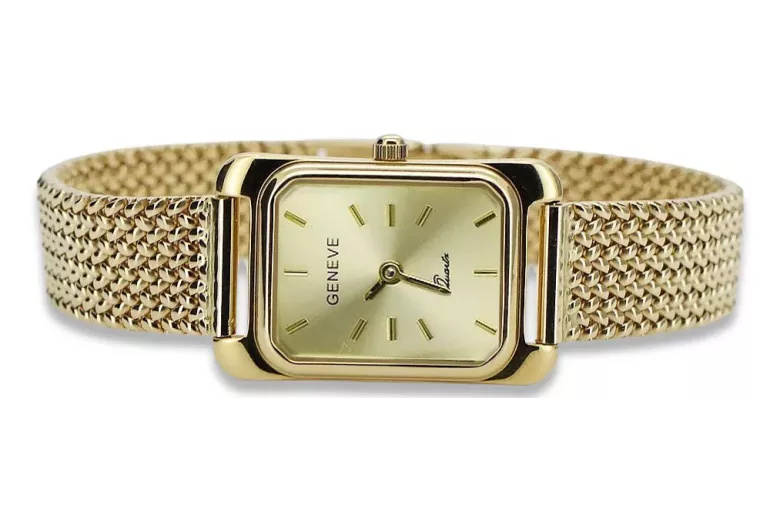 Gold men's watch Geneve ★ zlotychlopak.pl ★ Gold purity 585 333 Low Price!