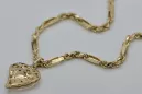 Madre de Dios virgen María colgante de oro 14k y cadena Corda Figaro pm017yM&cc082y