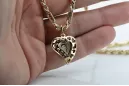 Madre de Dios virgen María colgante de oro 14k y cadena Corda Figaro pm017yM&cc082y