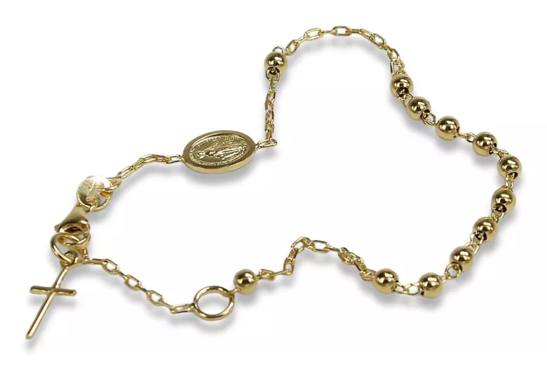 Yellow rose gold rosary bracelet★ russiangold.com ★ Gold 585 333 Low price