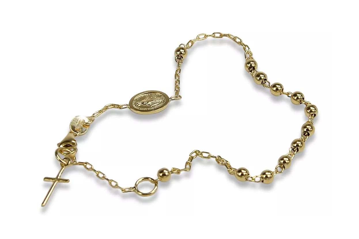 Yellow rose gold rosary bracelet★ russiangold.com ★ Gold 585 333 Low price