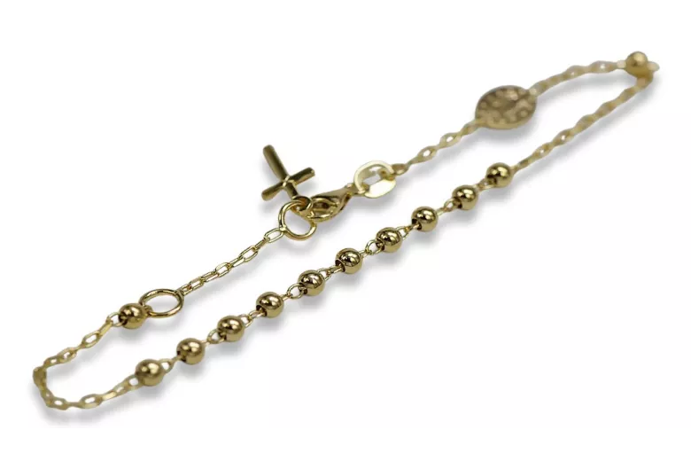 Yellow rose gold rosary bracelet★ russiangold.com ★ Gold 585 333 Low price