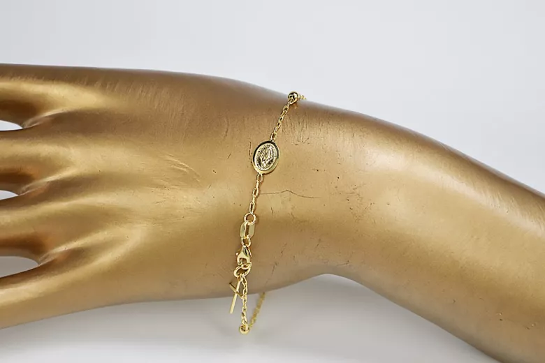 Pulsera★ rosario de oro rosa amarillo russiangold.com ★ Oro 585 333 Precio bajo