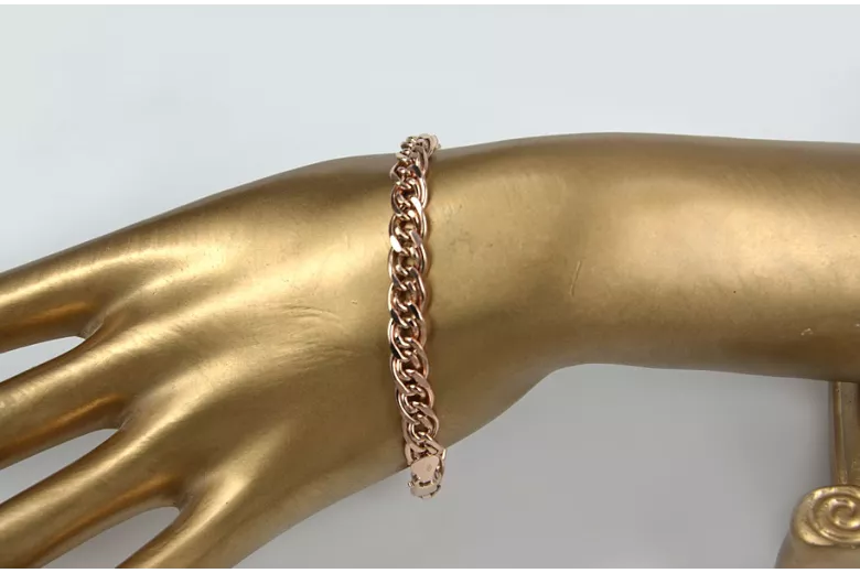 Rosa rusa 14k 585 oro Monaliza pulsera hueca cb002r