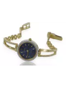 Amarillo dama de oro de 14k línea azul esfera Geneve reloj lw075ydbl