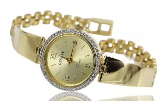 Yellow 14k 585 gold lady round Geneve watch lw079ydy