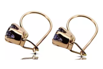 Boucles d'oreilles vintage Alexandrite Original Vintage 14K Rose Or vec056r