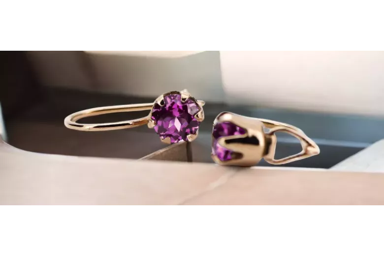 Amethyst Original Vintage 14K Rose Gold Ring Vintage style vec056r