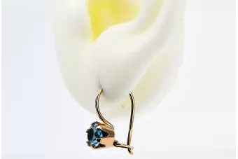 Vintage style Ring Aquamarine Original Vintage 14K Rose Gold vec056r