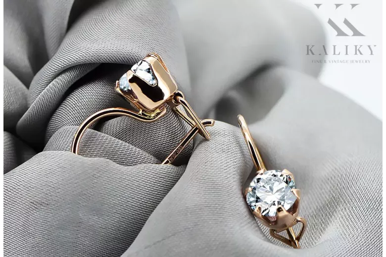 Кольцо Zircon 14K розовое золото Винтаж vec056r