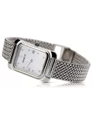 Montre carrée pour femme en or blanc 14 carats, lw003wdw&lbw003w