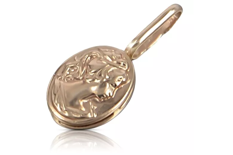 Rosa vintage rosa 14k 585 oro Vintage Colgante Cameo vpn007