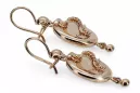 Vintage rose pink 14k 585 gold Samovar earrings ven244