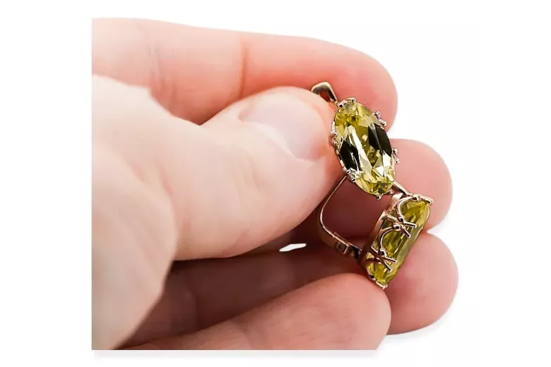 Original Vintage 14K Rose Gold Yellow Peridot Ring Vintage style vec021r