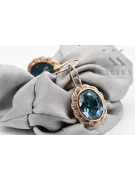 Aquamarine Original 14K Rose Gold Vintage style earrings vec007r