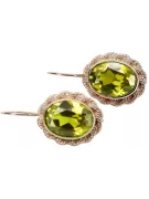 Original 14 Karat Roségold Gelber Peridot Vintage Ohrringe vec007r