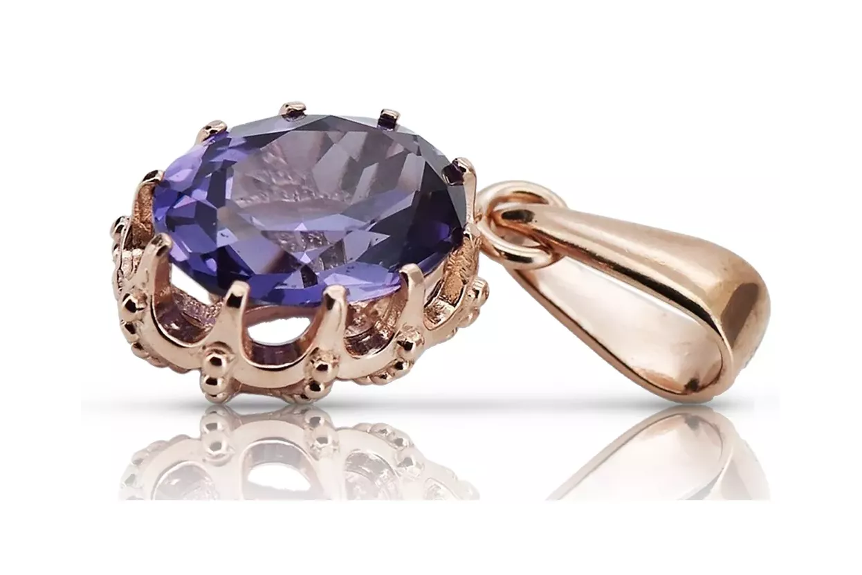 Alexandrite оригінальний Vintage 14K рожевий золото кулон Vintage ремесла vpc008r