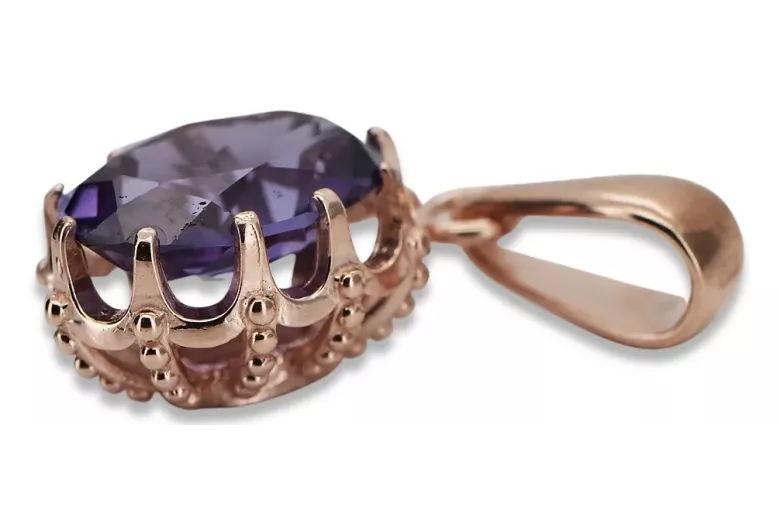 Alexandrite оригінальний Vintage 14K рожевий золото кулон Vintage ремесла vpc008r