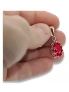 Pendentif artisanal vintage Rubis Original Or rose 14 carats vpc008r