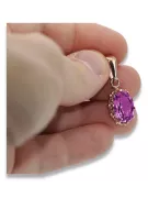 Anhänger Vintage Stil Amethyst Originales Vintage-Roségold aus 14 Karat vpc008r