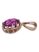 Anhänger Vintage Stil Amethyst Originales Vintage-Roségold aus 14 Karat vpc008r