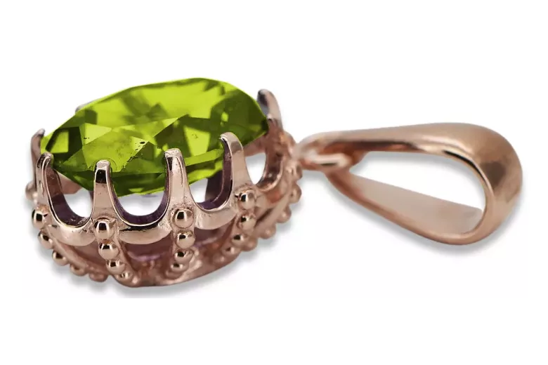 Colgante Peridote Amarillo Original Vintage 14K Rose Gold Vintage craft vpc008r