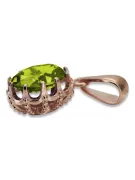 Anhänger gelb Peridot Original Vintage 14K Rose Gold Vintage Handwerk vpc008r