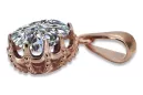 Pendentif de style vintage en zircon original vintage en or rose 14 carats vpc008r