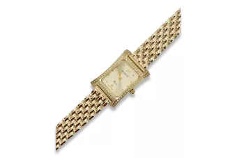 Złoty zegarek damski 14k z BRYLANTAMI 0.33ct Geneve lwd002ydg&lbw004y