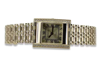 Il s'agit d'une montre en or 14 carats de Genève, italienne, avec zircon