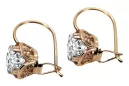 Earrings Vintage style Zircon Original Vintage 14K Rose Gold vec029r