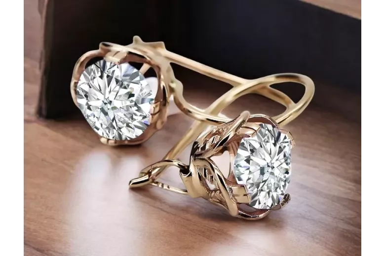 Pendientes Estilo vintage Zircon Original Vintage 14K Rose Gold vec029r