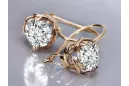 Earrings Vintage style Zircon Original Vintage 14K Rose Gold vec029r