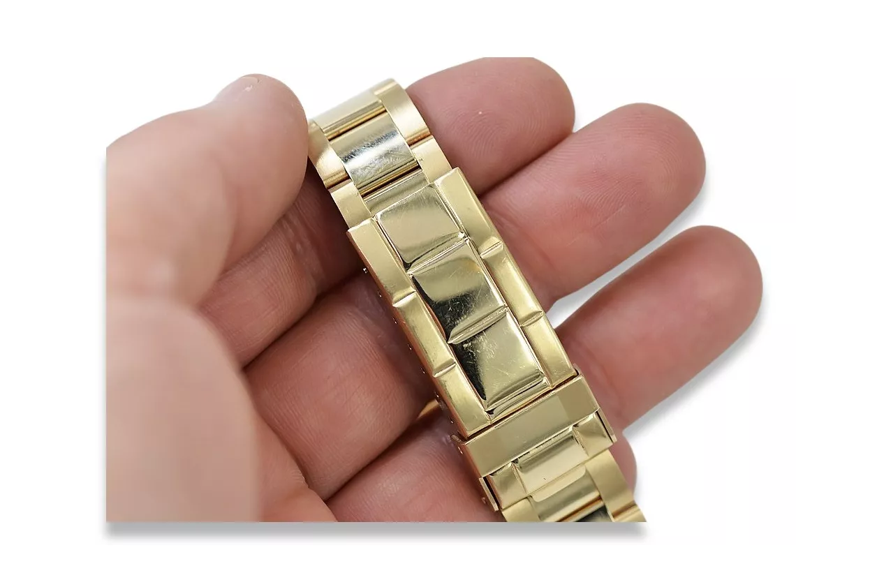 Złoty zegarek męski 14K Geneve, niebieska tarcza, 40mm | Zlotychlopak.pl