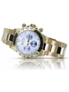 14K Goldene Herrenuhr, Blaues Zifferblatt, 40mm - Geneve