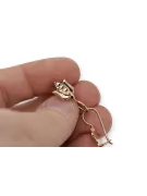 Jahrgang rosa 14k 585 gold blume Ohrringe ven126