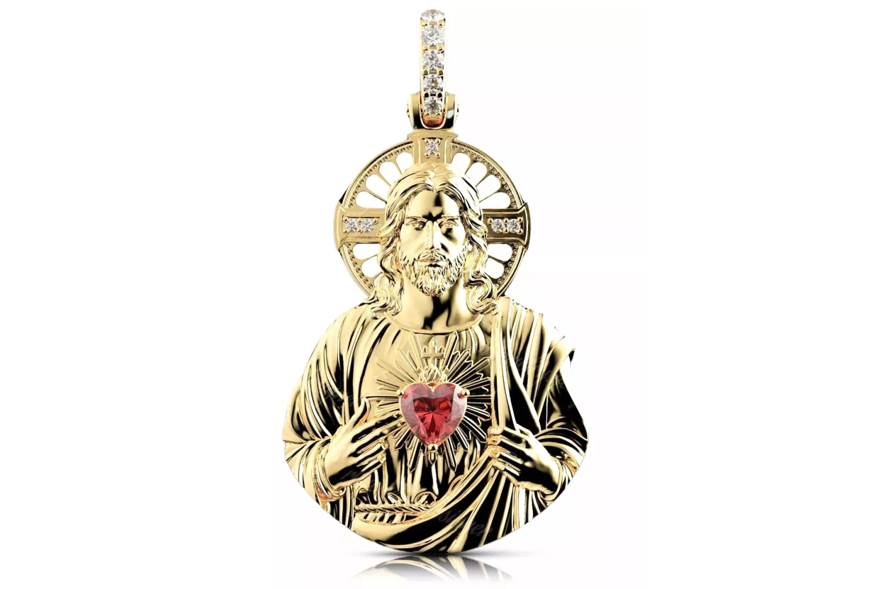 Jezus médaillon icône pendentif ★ https://zlotychlopak.pl/fr/ ★ Gold 585 333 bas prix