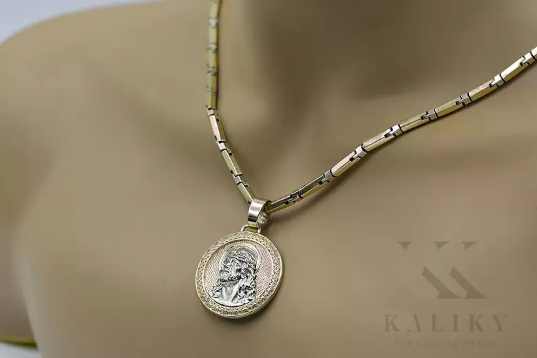 Colgante de icono de medallón de Jezus ★ https://zlotychlopak.pl/es/ ★ Oro 585 333 bajo precio