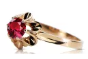 Ruby Original Vintage 14K Rose oro anillo vintage artesanía vrc004r