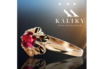 Ruby Original Vintage 14 Karat Roségold Ring Vintage Handwerk vrc004r