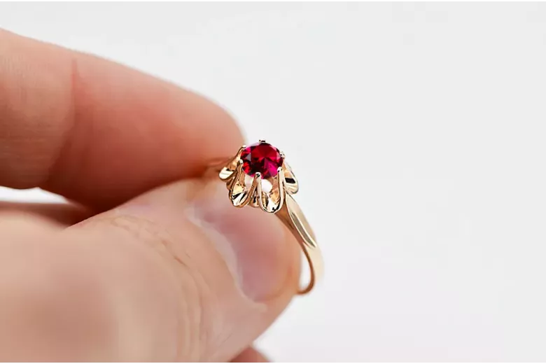 Ruby Original Vintage 14 Karat Roségold Ring Vintage Handwerk vrc004r