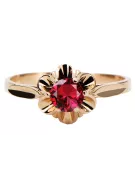 Ruby Original Vintage 14K Rose oro anillo vintage artesanía vrc004r