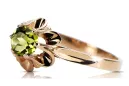 Inel de bijuterii vintage Galben Peridot Original Vintage 14K Aur Roz vrc004r