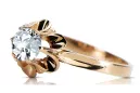 Original Vintage 14K Rose Gold Zircon Ring Bijuteria Vintage vrc004r