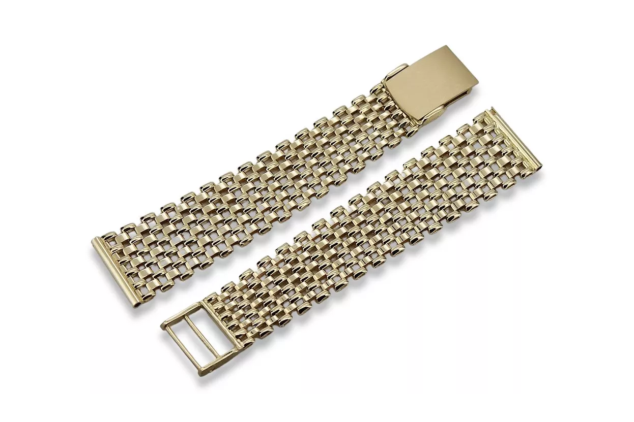 Bracelet en or 14K pour montre homme, italien, 16 à 17cm