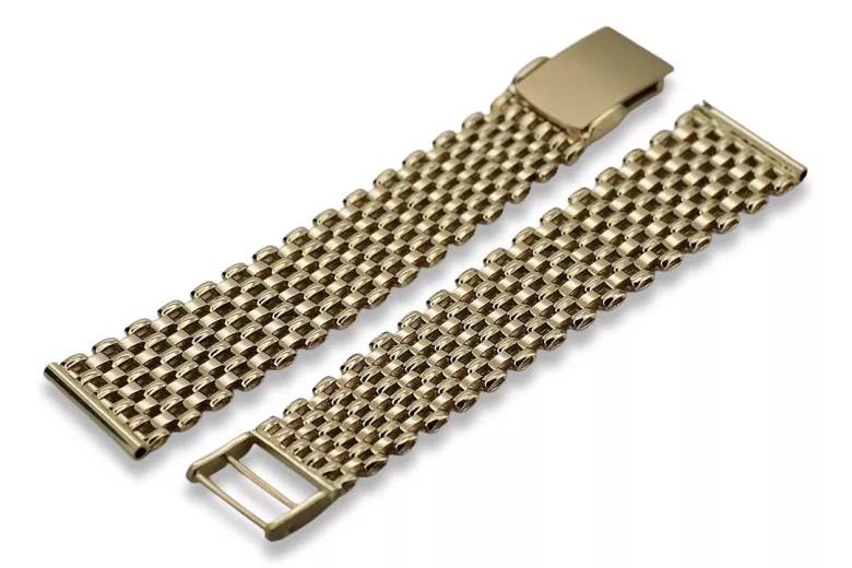 Bracelet en or 14K pour montre homme, italien, 16 à 17cm